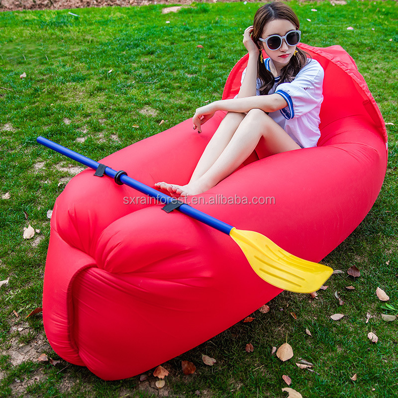 Outdoor shade camping lazy boy chair beg inflatable lounger bag waterproof and can load paddle hammock air sofa sleeping bag