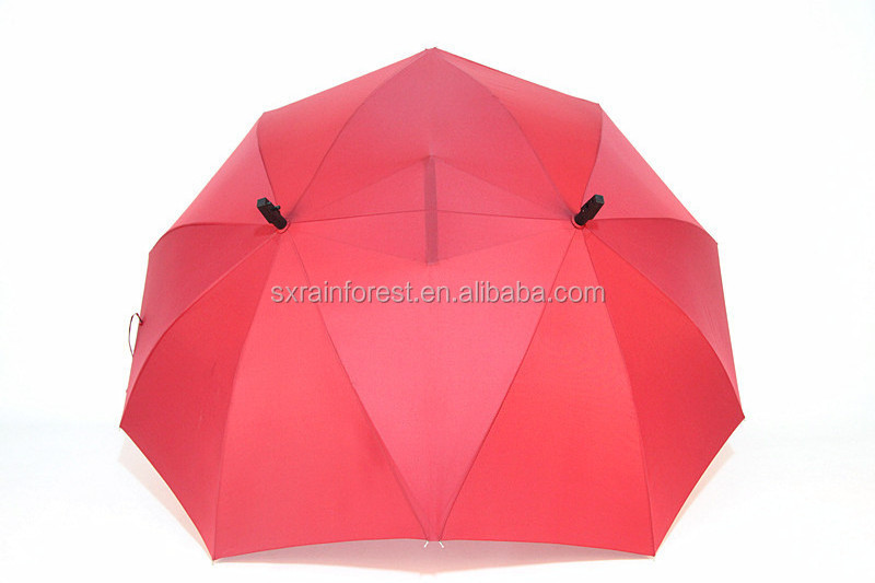 Innovate portable promotion light weight outdoor large super size double straight couple umbrella