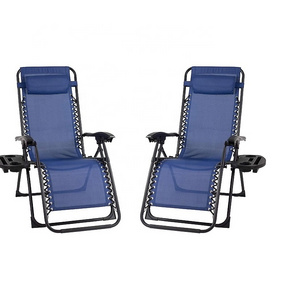 Zero Gravity Lounge Chair Patio Folding Adjustable Reclining Beach Chair with Cup Holder