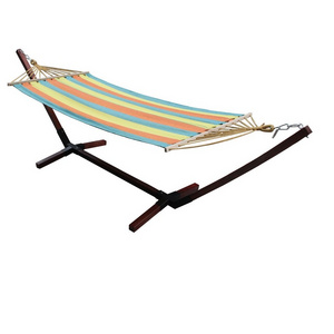 Cotton Hammock camping hanging swing chair with Pad and Pillow and wood bars