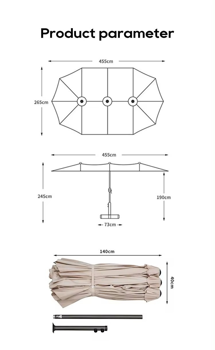 Large Sunshade Beach Macrame Garden Parasols Outdoor Commercial Patio Twins Umbrella