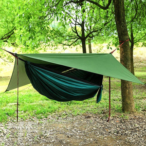 Hammock With Rain Fly And Mosquito Net Portable Sun-Shelter swing bed Waterproof