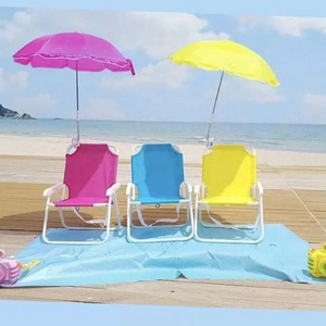 Outdoor Kids Beach Seat Chair with Umbrella Sun Shelter Portable Lounger Children Canopy Folding Baby Chair