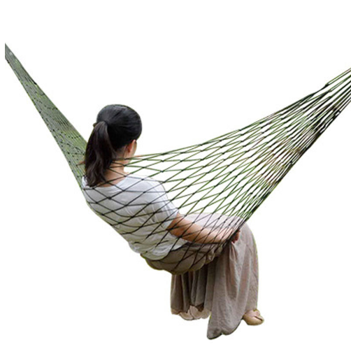 Factory Supply Single hammock/Nylon Rope Hammock Outdoor Mesh Hammock/Portable Camping Leisure Mesh hammock