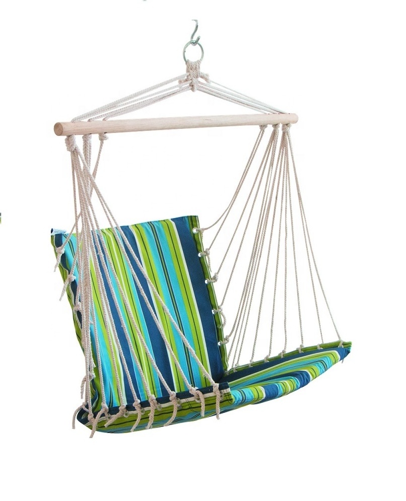 Printed Padded Canvas Hammock Chair Swing Hanging Chair for balcony columpios para jardin para adultos