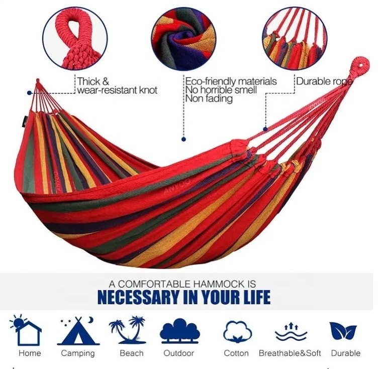 Hammock Chair Hot Sale Portable Cotton Canvas Outdoor Swing Hammock bed