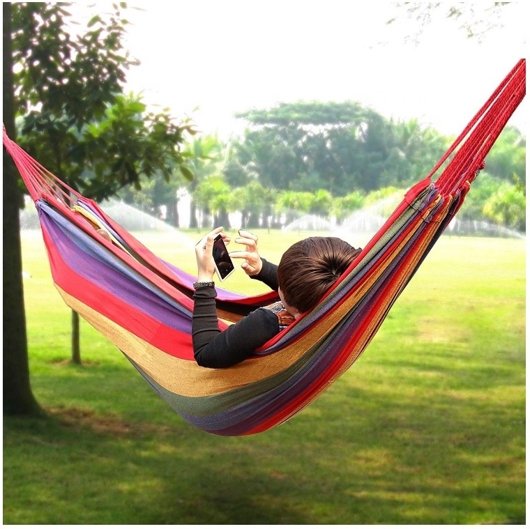 Hammock Chair Hot Sale Portable Cotton Canvas Outdoor Swing Hammock bed