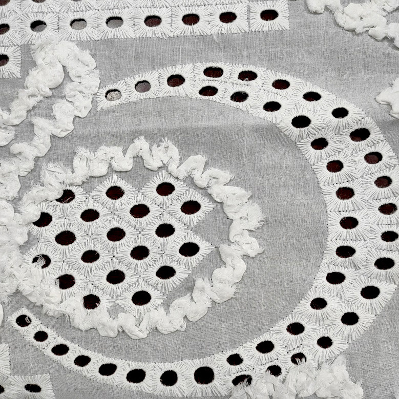 White color High Quality Eyelet Fabric Cotton Dry Lace Fabric 100 cotton Swiss Voile Cotton Embroidery Eyelet Fabric