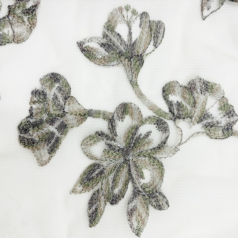 High Quality Polyester New Style 3D Flower Lace Embroidery Fabric For Wedding Dress