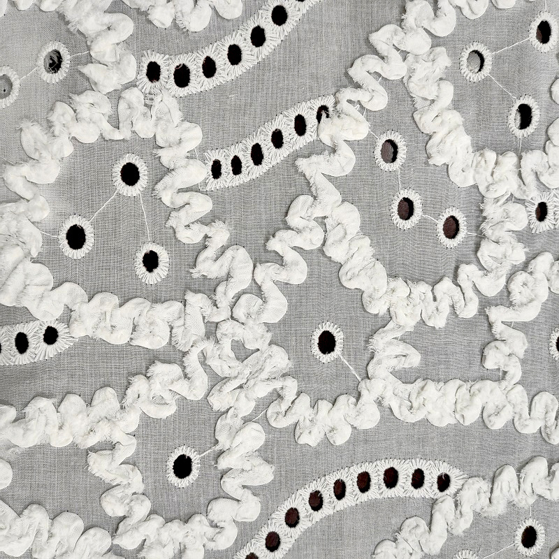 White color High Quality Eyelet Fabric Cotton Dry Lace Fabric 100 cotton Swiss Voile Cotton Embroidery Eyelet Fabric