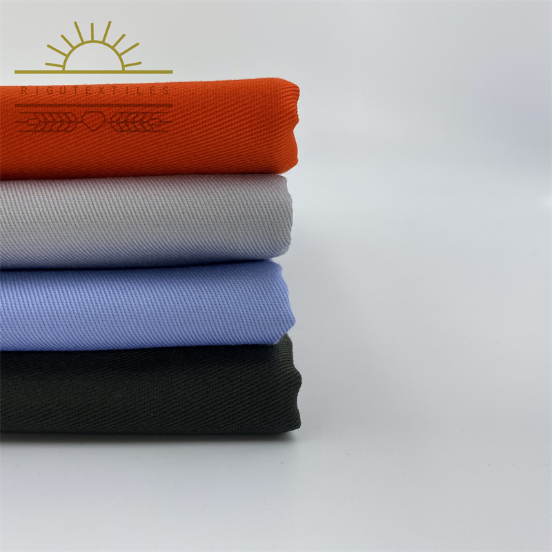 RIGU Textiles Solid Tela Algodon cvc Cotton Twill Woven Pure Organic polyester Fabric For bin and brace coverall