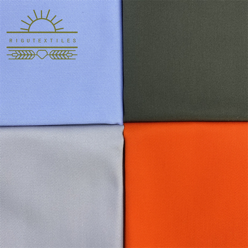 RIGU Textiles Solid Tela Algodon cvc Cotton Twill Woven Pure Organic polyester Fabric For bin and brace coverall