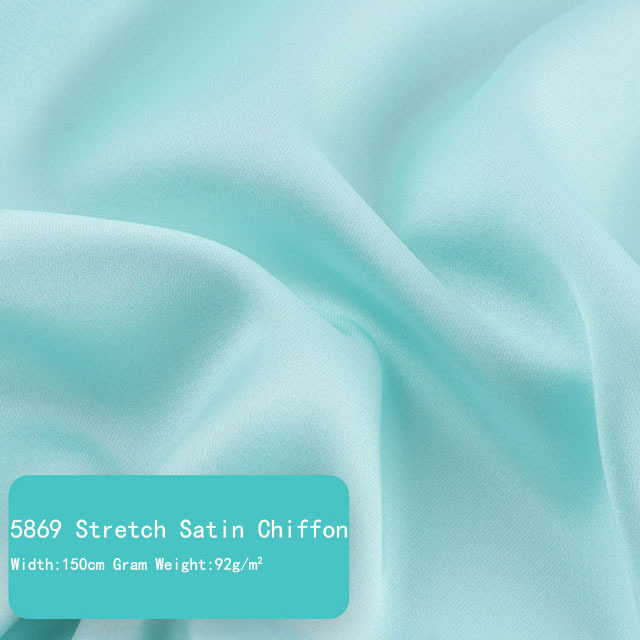 92Gsm High-density Stretch Satin Is Soft And Smooth Silk Chiffon Fabric For Draped Women's Skirt Shirt