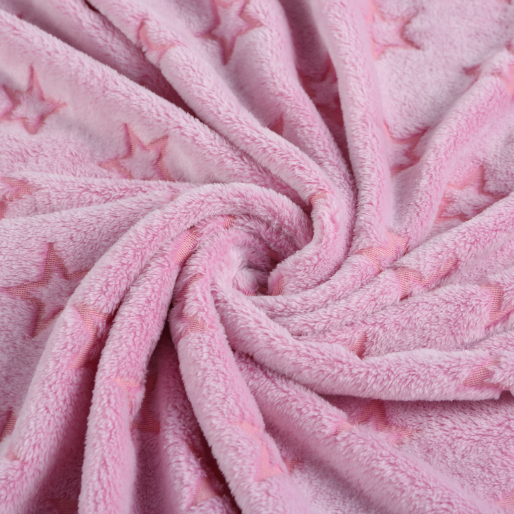 Glow In The Dark Fleece Blanket Throw pink Stars New Plush Furry Throw Warm Blanket