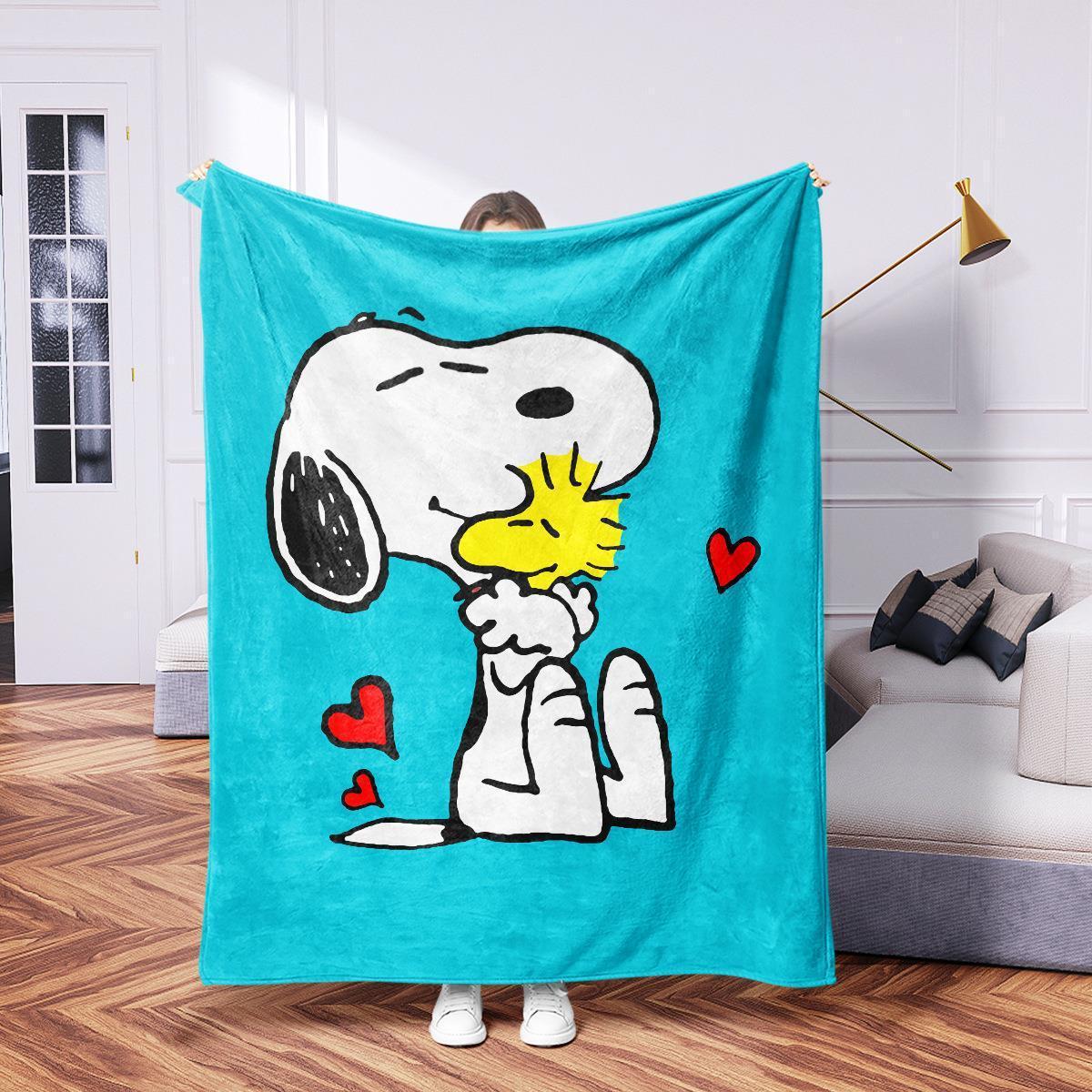 Cute Snoopy Blanket Flannel Fleece digital print comfortable and soft