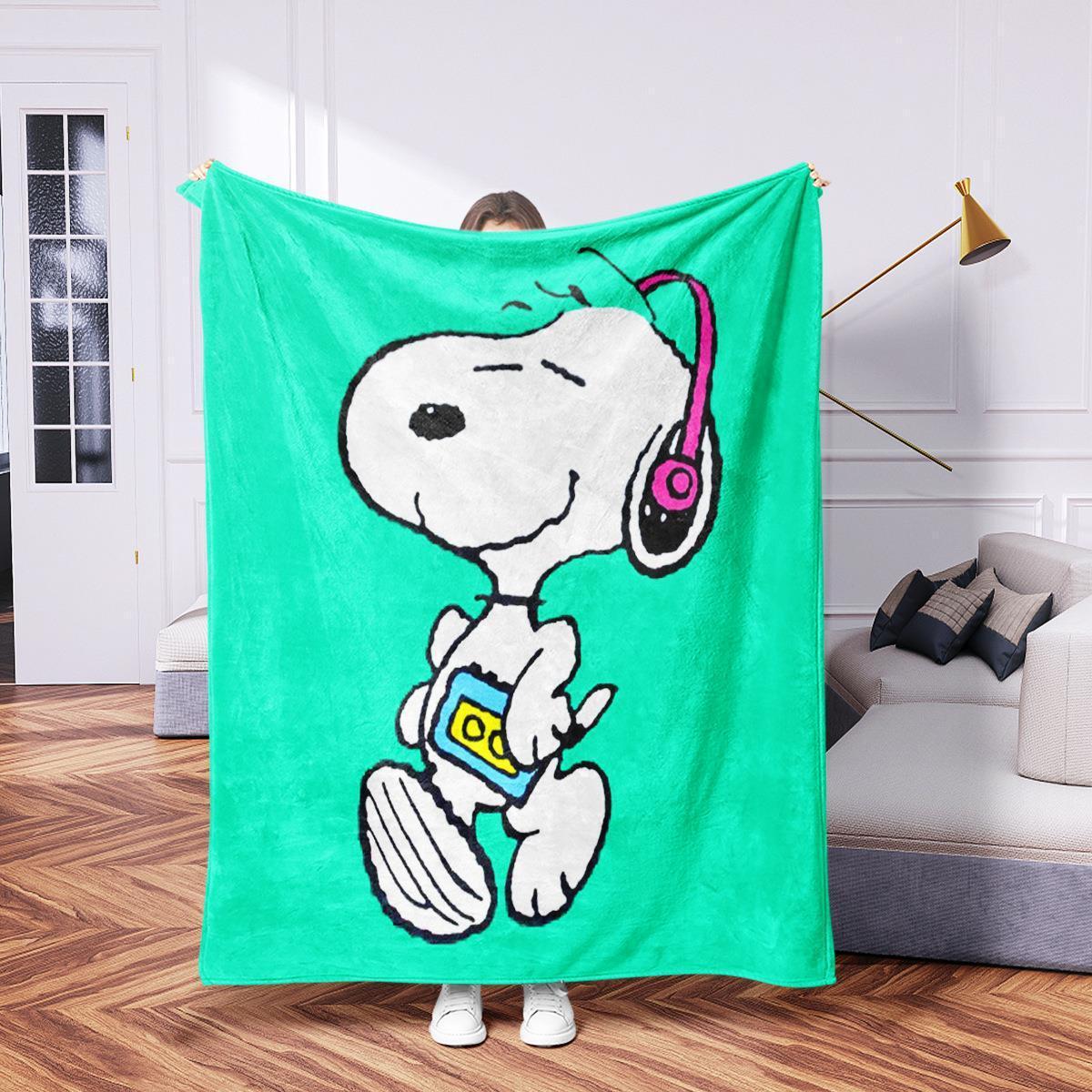 Cute Snoopy Blanket Flannel Fleece digital print comfortable and soft