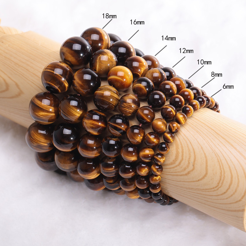 Wholesale Tiger Eye Bracelet 20mm Nature Stone Buddha Bead Jewelry Accessories DIY Crystal Beads Tiger Eye Beads Bracelet