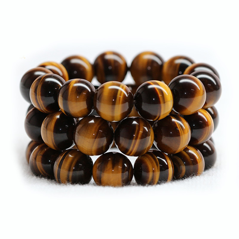 Wholesale Tiger Eye Bracelet 20mm Nature Stone Buddha Bead Jewelry Accessories DIY Crystal Beads Tiger Eye Beads Bracelet