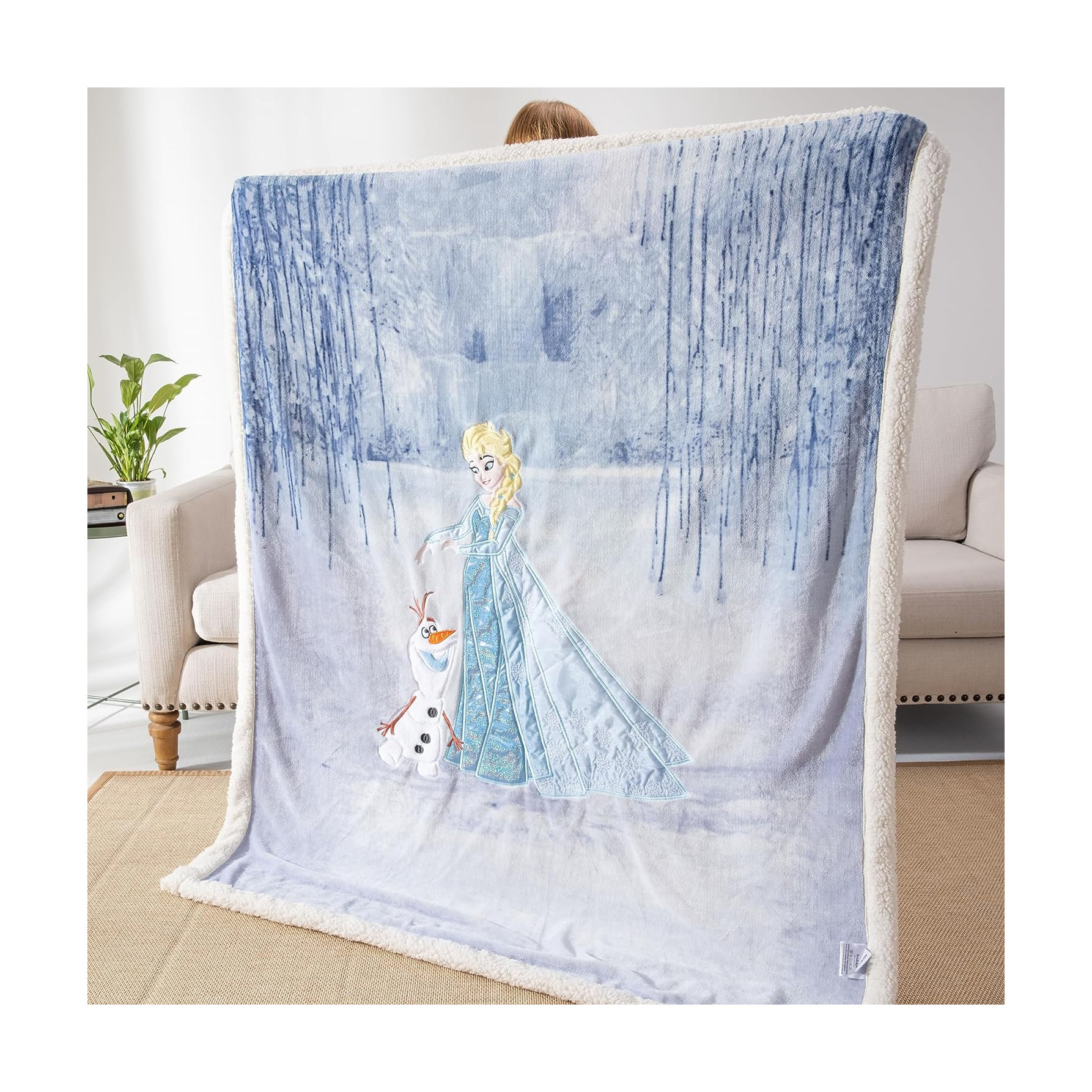 Custom printed Cartoon sherpa throw blanket 130*170cm for Kids security blanket baby, digital printing Girls Gifts for bed sofa