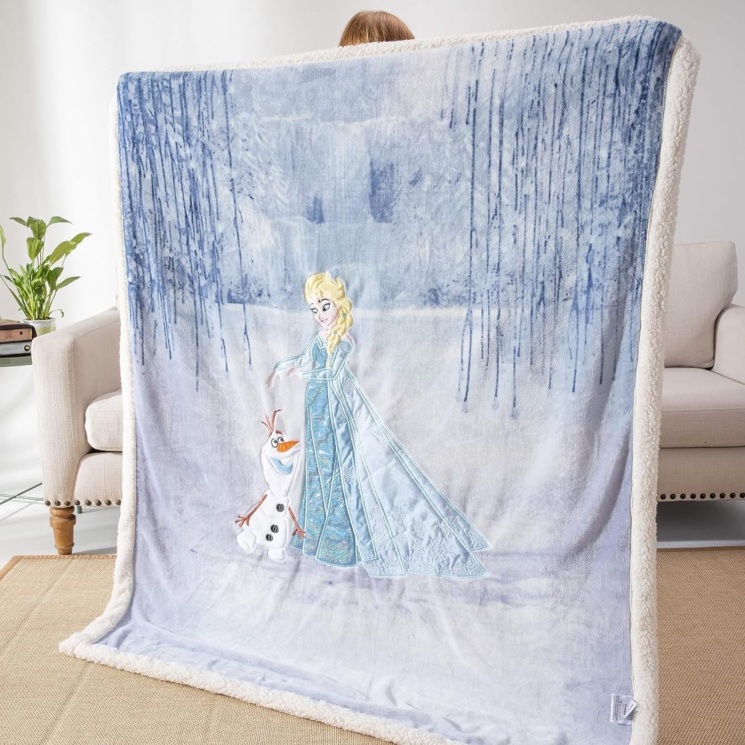 Custom printed Cartoon sherpa throw blanket 130*170cm for Kids security blanket baby, digital printing Girls Gifts for bed sofa