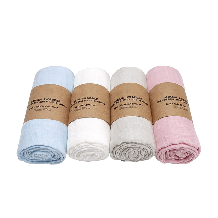 High Quality Hot Sale Bamboo Cotton Organic Native American Muslin Baby Blanket Soft Swaddle Wrap Swaddling Blankets For Newborn