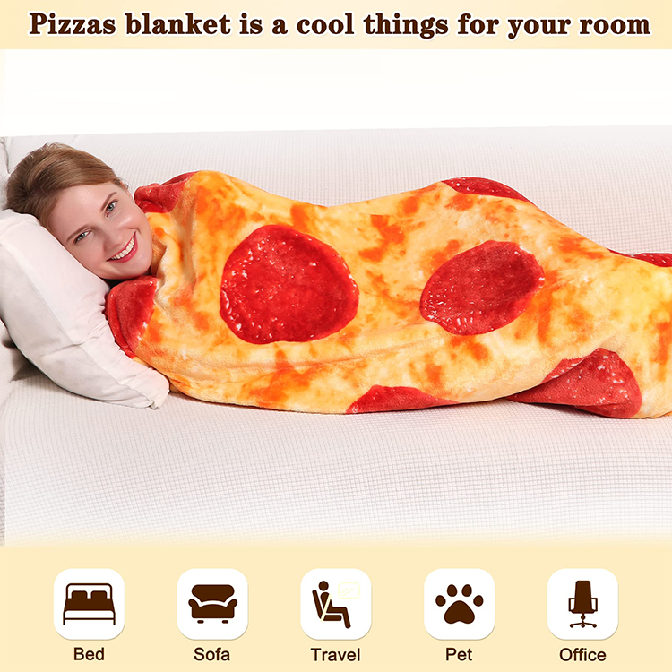 2020 New Printed Throw Novelty Design Round Flannel Fleece Polyester Tortilla Mexican Pizza Omelette Blanket For Kids