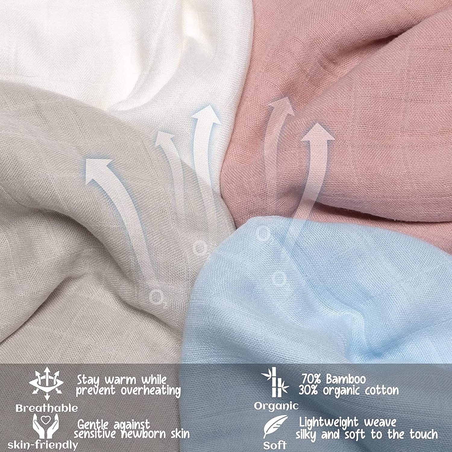 High Quality Hot Sale Bamboo Cotton Organic Native American Muslin Baby Blanket Soft Swaddle Wrap Swaddling Blankets For Newborn