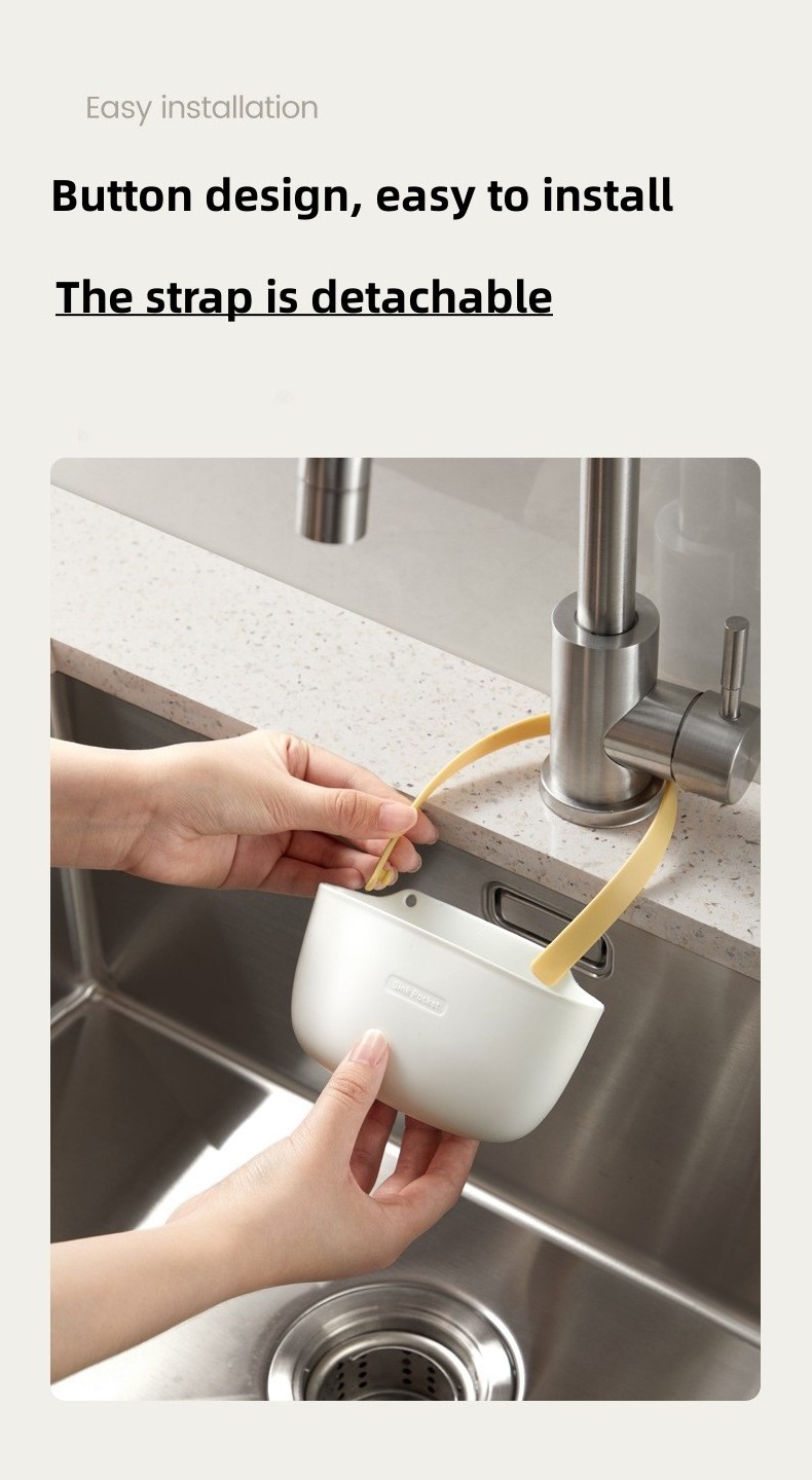 Factory White Yellow Silicone Faucet Draining Basket Kitchen Sink Hanging Basket Bath Kitchen Soap Sponge Holder