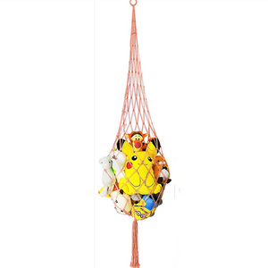 High Quality Mesh Net Macrame Woven Stuff Animal Storage Toy Display Hanging Corner Toy Hammock