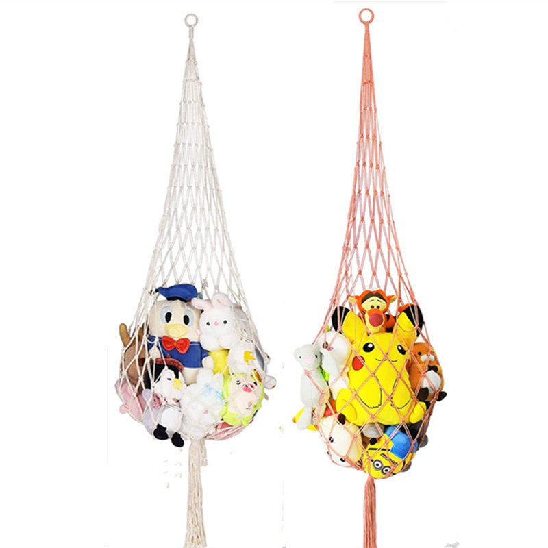 High Quality Mesh Net Macrame Woven Stuff Animal Storage Toy Display Hanging Corner Toy Hammock