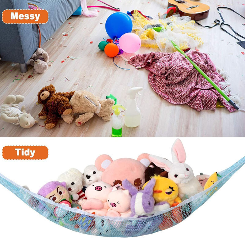 Organize Stuffed Animals Children's Toys Creative Baby Toy Storage Bag with Mesh Hammock