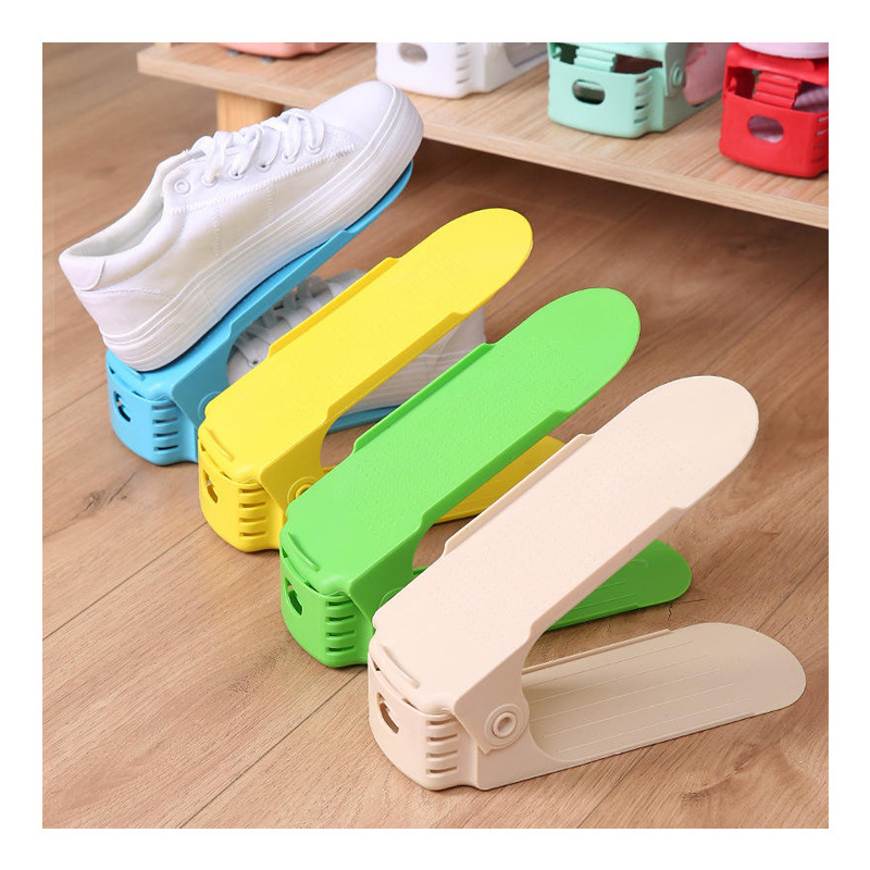 High Quality Wholesale Adjustable Foldable Rack Plastic Storage Organizer Shoe Stacker For Bedroom Living Room