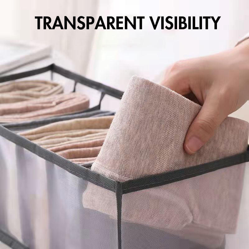 2023 New Clothes Storage Box Separation Bag Jeans Split Box Wardrobe Clothes Organizer Closet Drawer Divider Storage