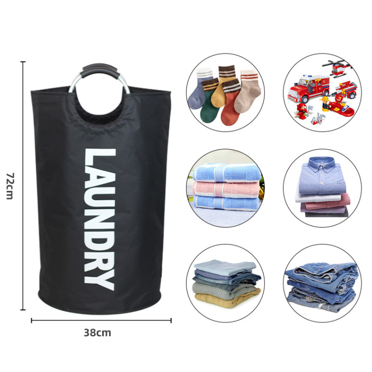 Wholesale Large Foldable Washing Bin Laundry Bag Clothes Hampers For Laundry Hamper with Aluminum Handle