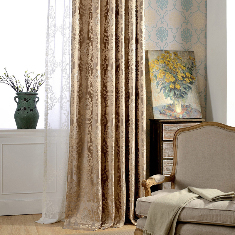 luxury modern, design golden yellow velvet home window cloth fabric curtains for the living room/