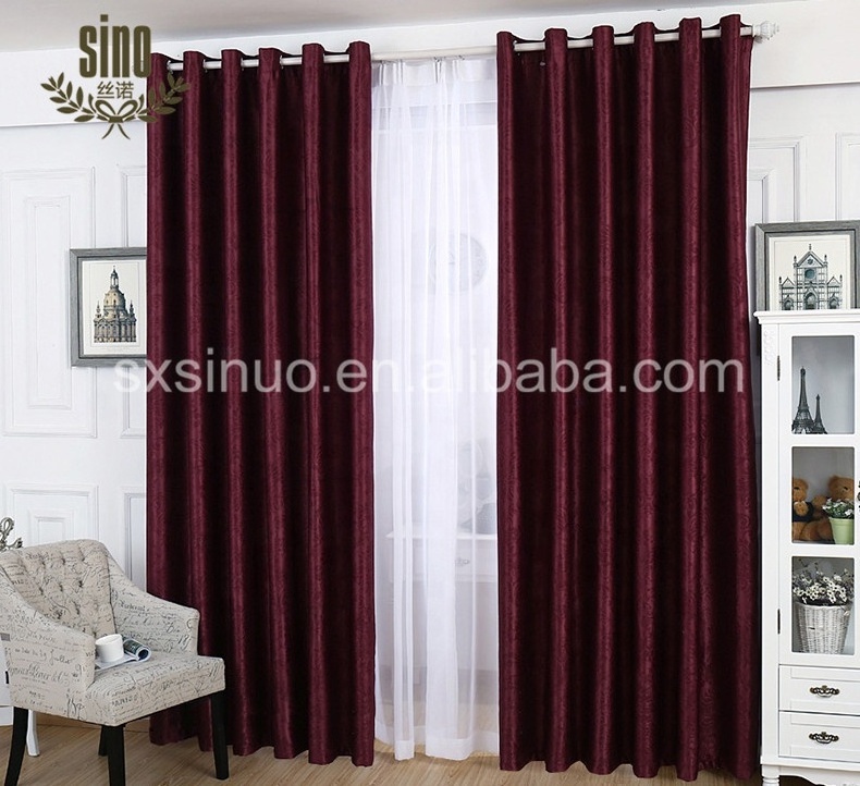 luxury solid jacquard blackout plush faux suede curtain