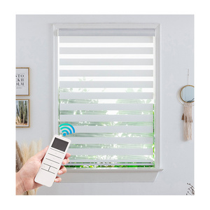 High Quality Dual Window Smart Motorized Combi WIFI Semi Blackout Roller Shades Electric White Curtains Blinds