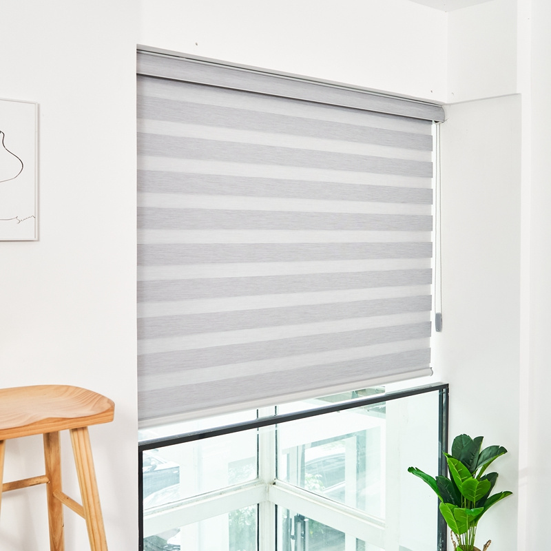 Motorised Smart Solar Powered Zebra Shade Blinds Korean Blackout Curtains with Electric Motor Compatible with Apple HomeKit