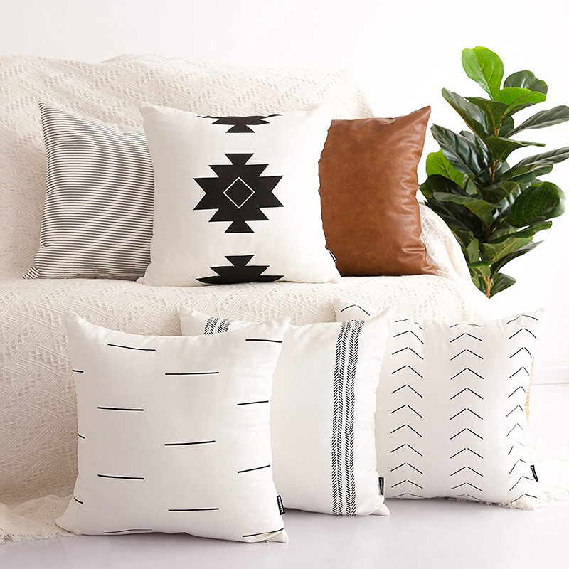 wholesale luxury square pillow cushion cases for couch sofa bamboo throw pillow case boho