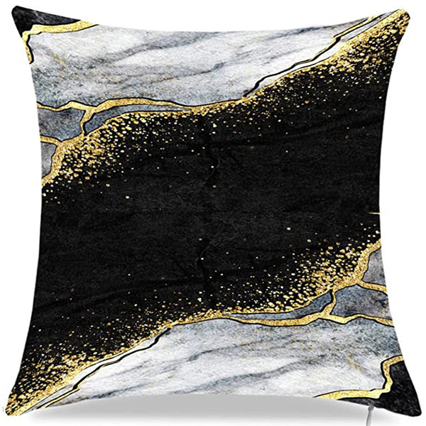 Linen Cotton Luxury Abstract Printed Design marble texture pillow cove Luxury summer Custom Pillow Case