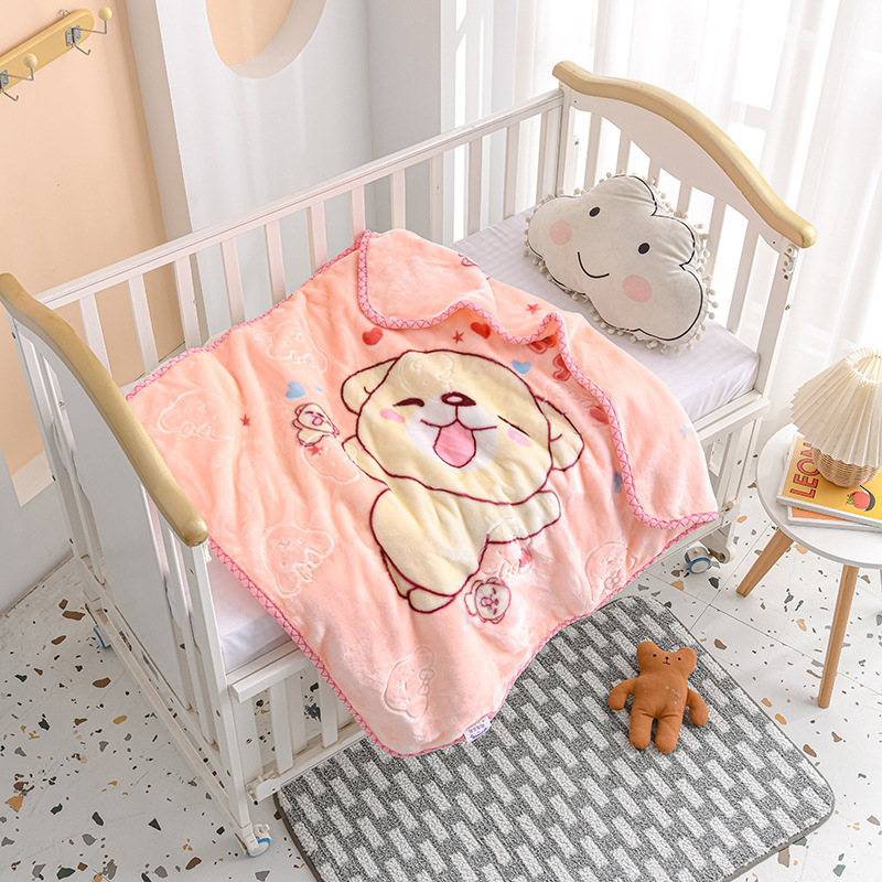 Songmai Embossed Cartoon Blanket Mink Raschel Blanket Double Layer Cartoon Printed Cloud Blanket