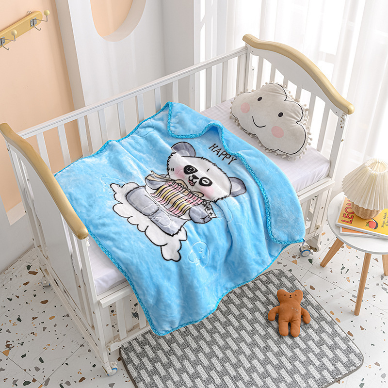 Songmai Embossed Cartoon Blanket Mink Raschel Blanket Double Layer Cartoon Printed Cloud Blanket