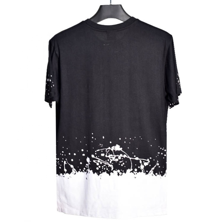 Customized rhinestone transfer 100% cotton all over print casual t-shirt for men