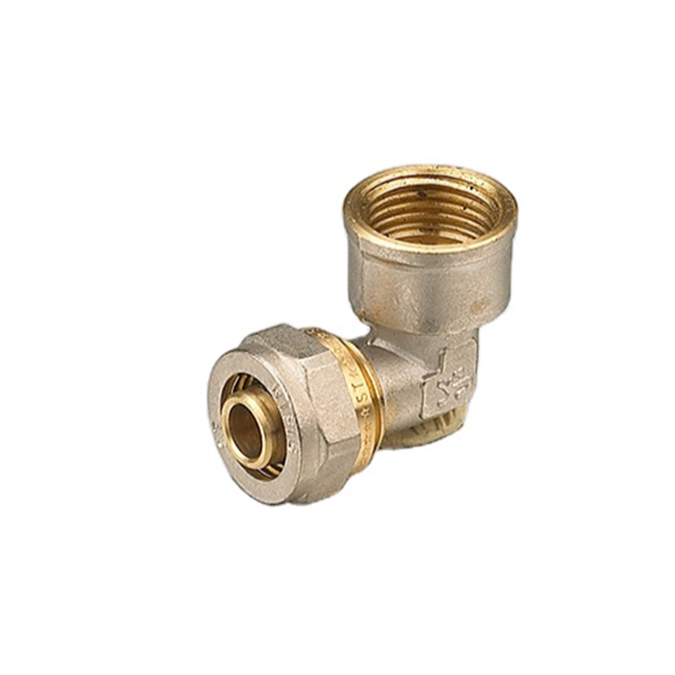 PEX aluminum plastic pipe copper elbow Brass pipe compression joint internal thread elbow