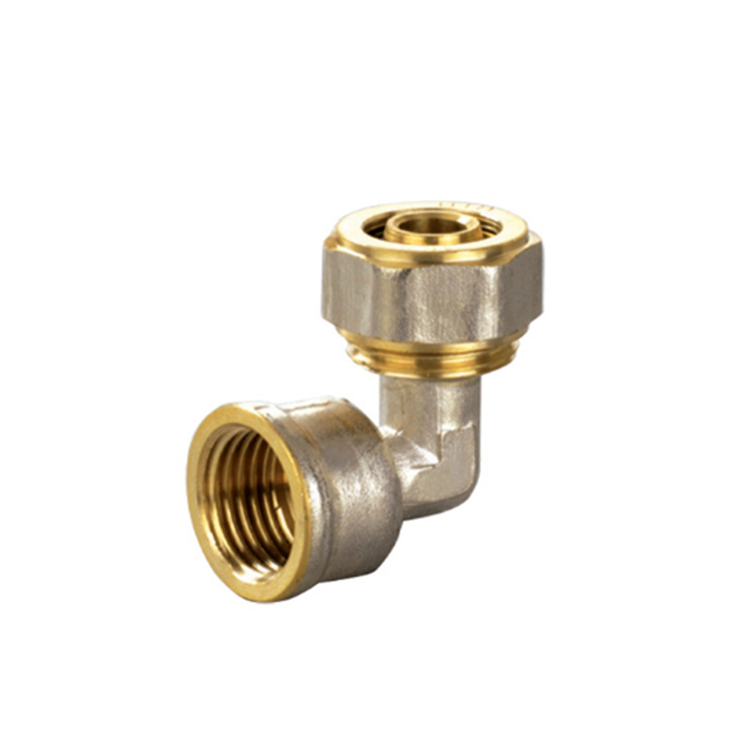 PEX aluminum plastic pipe copper elbow Brass pipe compression joint internal thread elbow