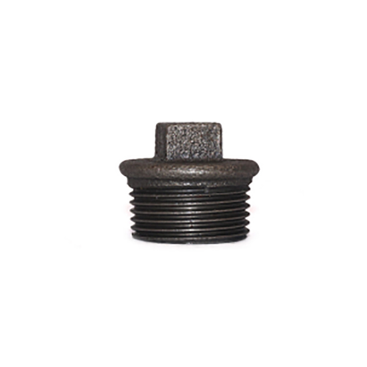 Black Cast Iron Malleable Iron Pipe Fitting Male Thread Plug  3/4inch industrial malleable cast iron npt pipe fitting plug