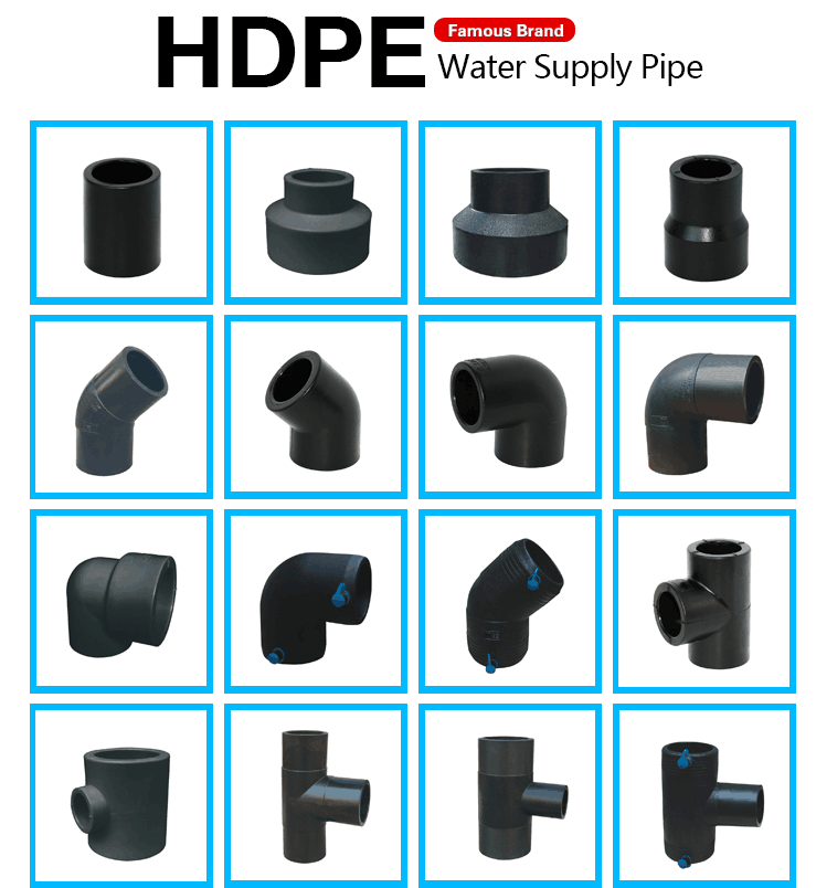 wholesale butt fusion hdpe pipe fittings cross tee