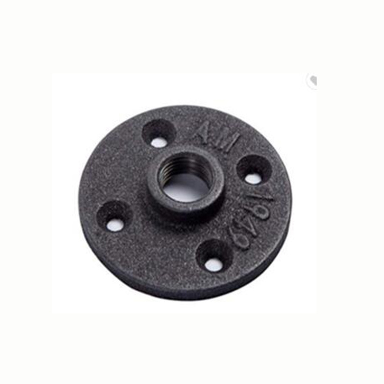 Black Malleable Iron pipe floor flange  Threaded 1/2 and 3/4 Inch For Furniture cast iron floor flange