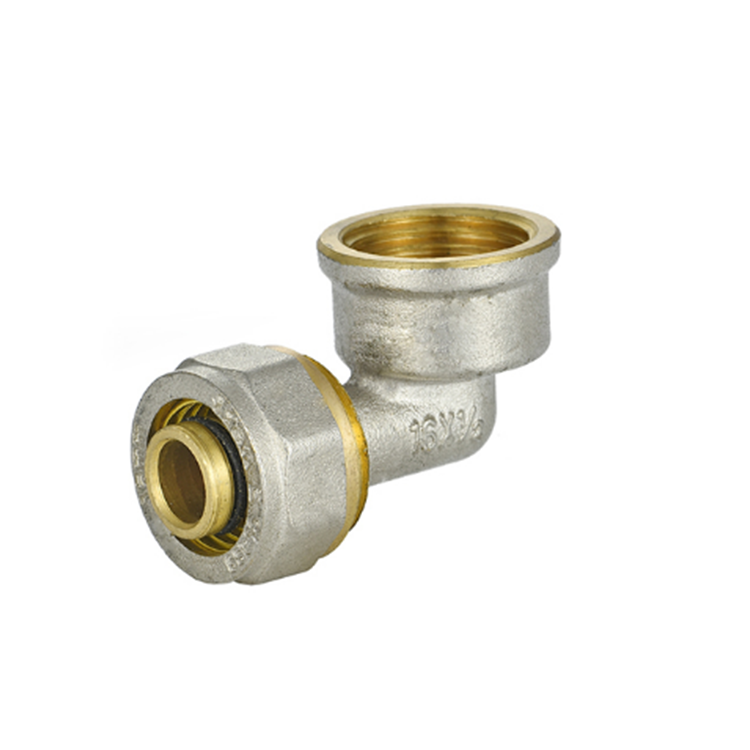 PEX aluminum plastic pipe copper elbow Brass pipe compression joint internal thread elbow