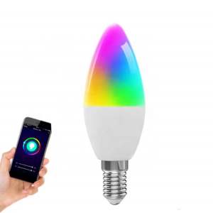 Tuya WiFi APP Remote Voice Control 16Million Colors RGB CCT 2700-6500K Dimmable Smart LED Candle Light Bulb E14 Lamp